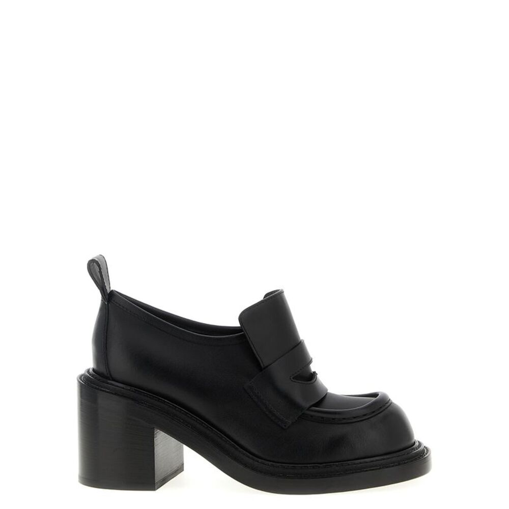 Moschino Black Leather Platform Women's Loafers